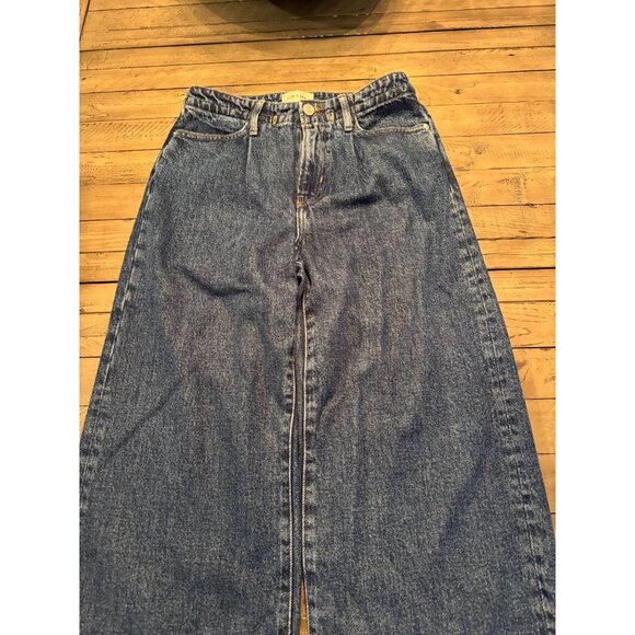 FRAME Super Drape Drawstring Wide Leg Jeans Pants in Ghost Size 24 - Picture 3 of 4